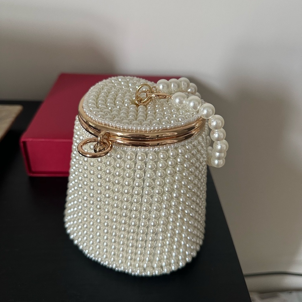 Pearled Bucket Purse